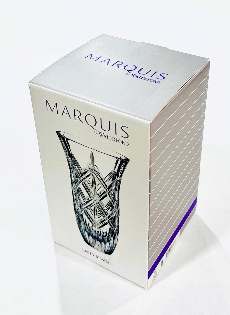 Marquis by Waterford crystal vase packaging on a white background