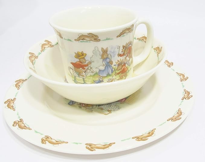 Royal Doulton Bunnykins 3 Piece Children Set - Assorted Motif Perfect Children's Gift