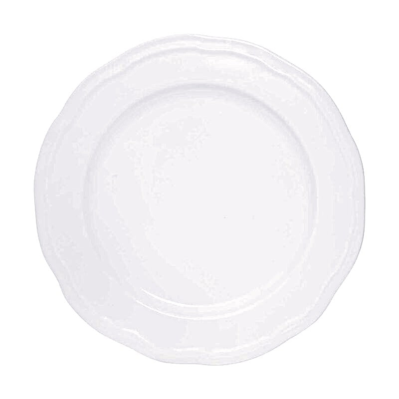 Dinner 12 piece set White Porcelain Florence Scallop Collection by Casa Domani