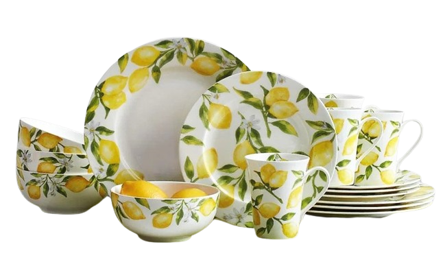 Mikasa Dinnerware 16-Piece Set, Service for 4 people Lemon Bone China