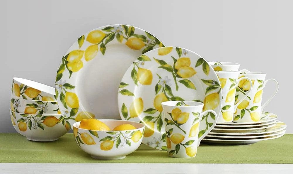 Mikasa Dinnerware 16-Piece Set, Service for 4 people Lemon Bone China