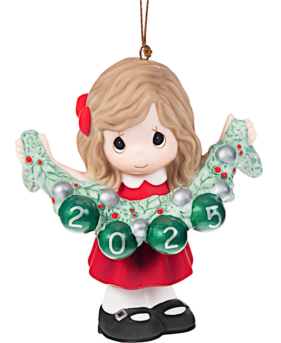 Precious Moments Deck The Halls 2025 Dated Girl Ornament