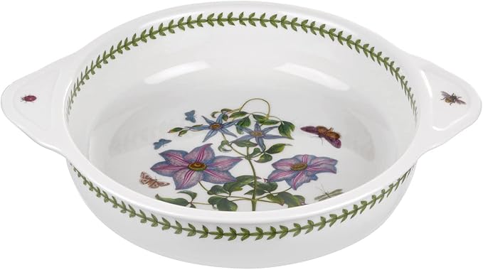 Botanic Garden Baking Dish Round with handles by Portmeirion 10" porcelain