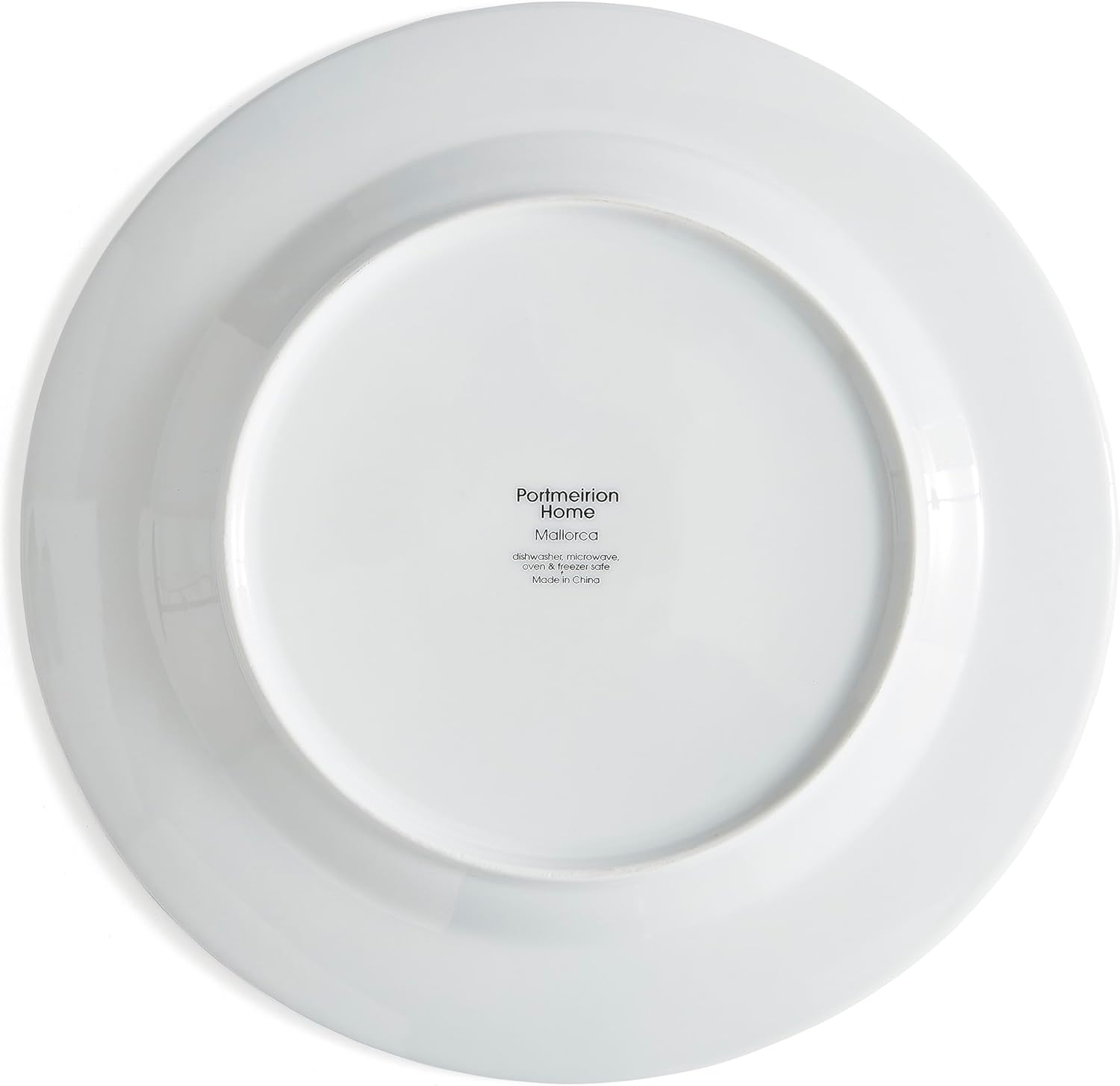 Portmeirion Home Mallorca 16 Piece Porcelain Dinnerware Set with Blue Geometric Border, 4 Place Settings - Ideal for Weekday Meals, Casual Brunches, Relaxed Dinner Parties, Small Family Celebrations