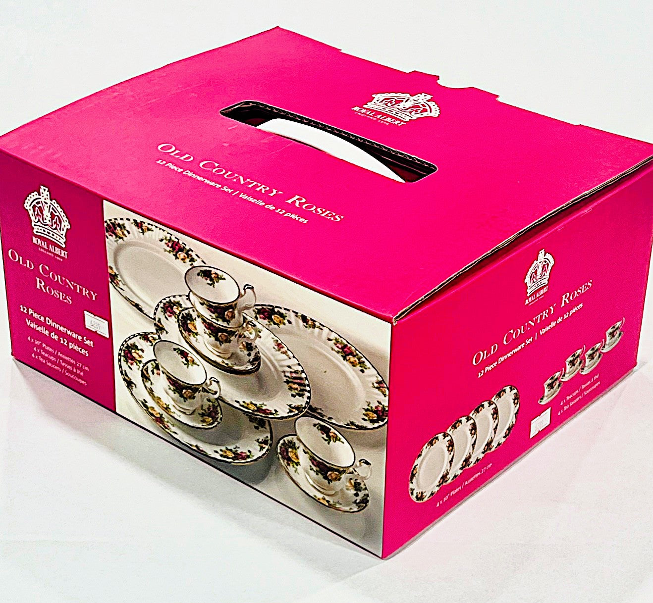 Royal Albert Old Country Roses 12-Piece Dinnerware Set, Bone China service for 4