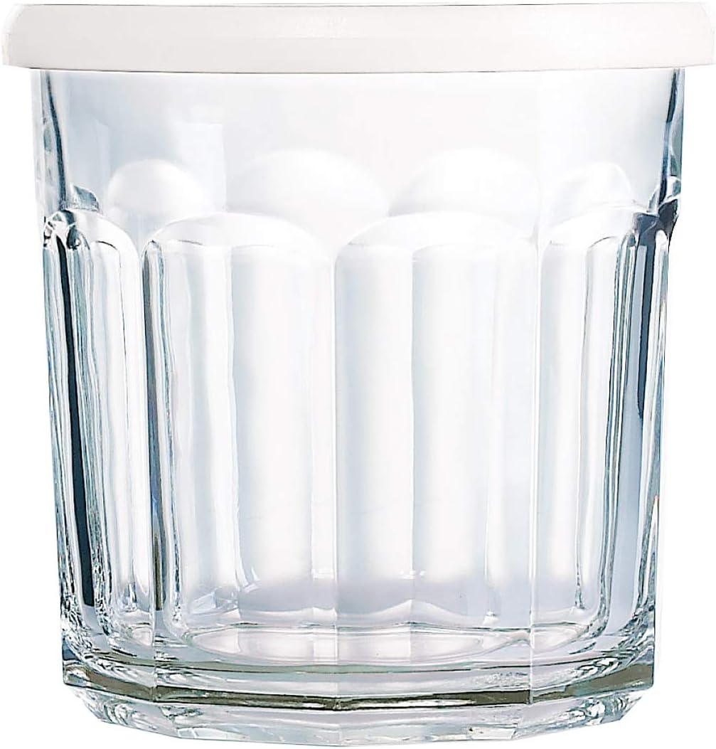 Luminarc Working Storage Jar/Dof Glass with White Lid, 14-Ounce, Set of 4