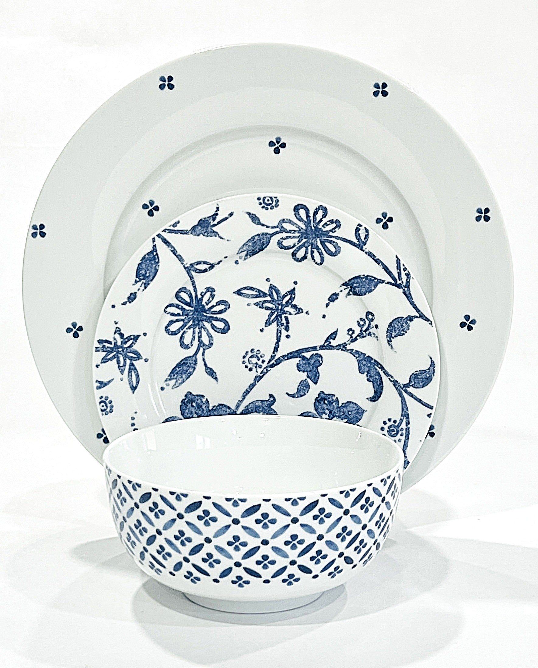 Blue Indigo 16 piece dinnerware set Porcelain by Portmeirion