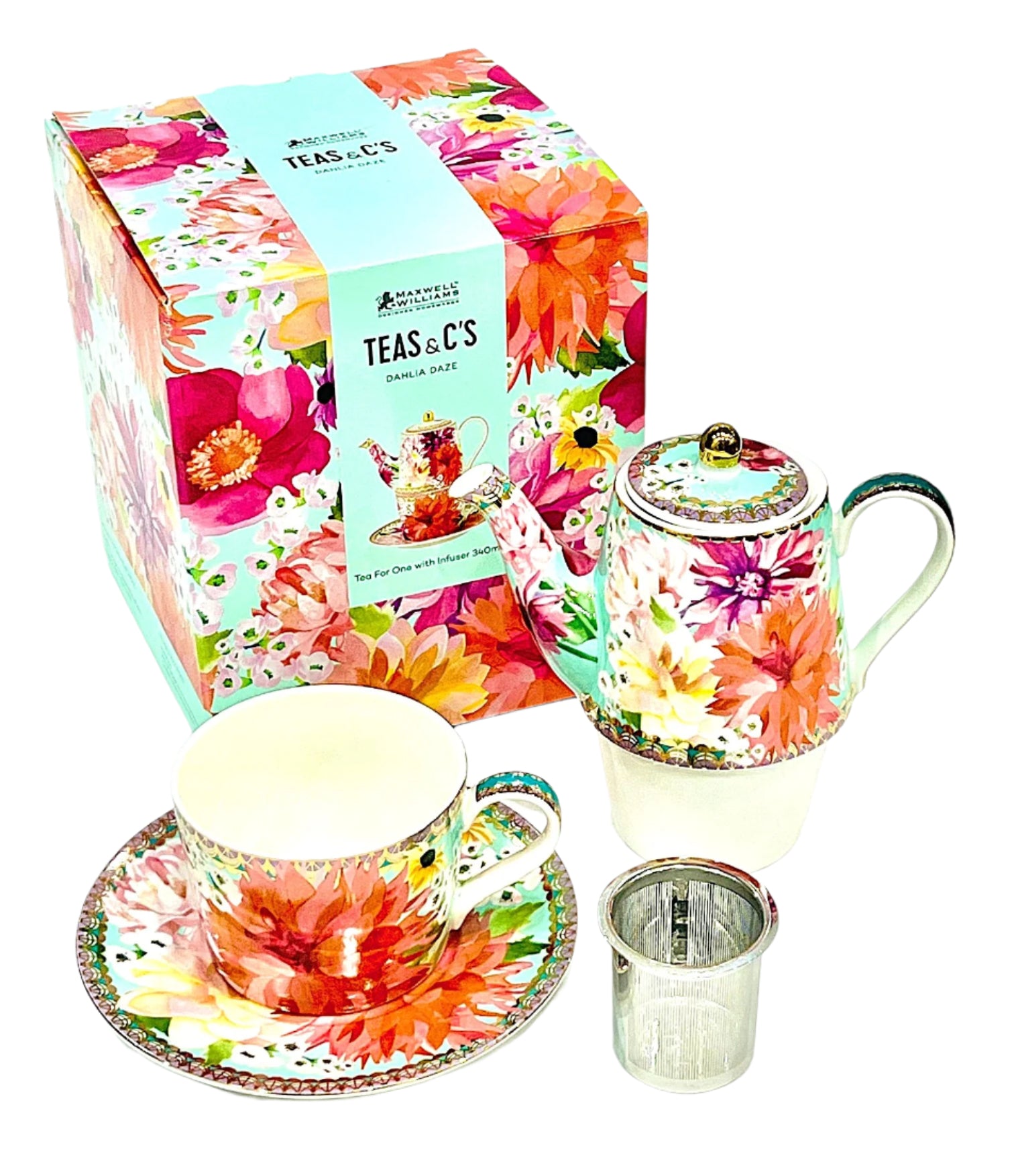 Tea for one Dahlia Sky By Maxwell & Williams 340ML