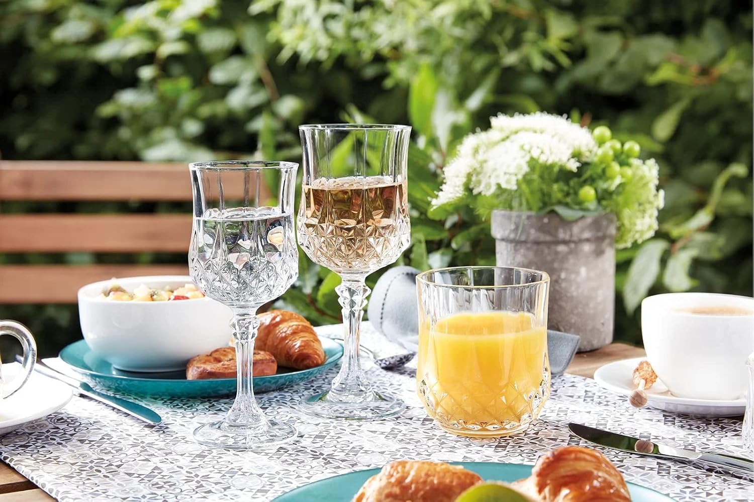 CRISTAL D'ARQUES PARIS Longchamp Double Old Fashioned Crystal Whisky Glass - Set of 6 (320 ml)