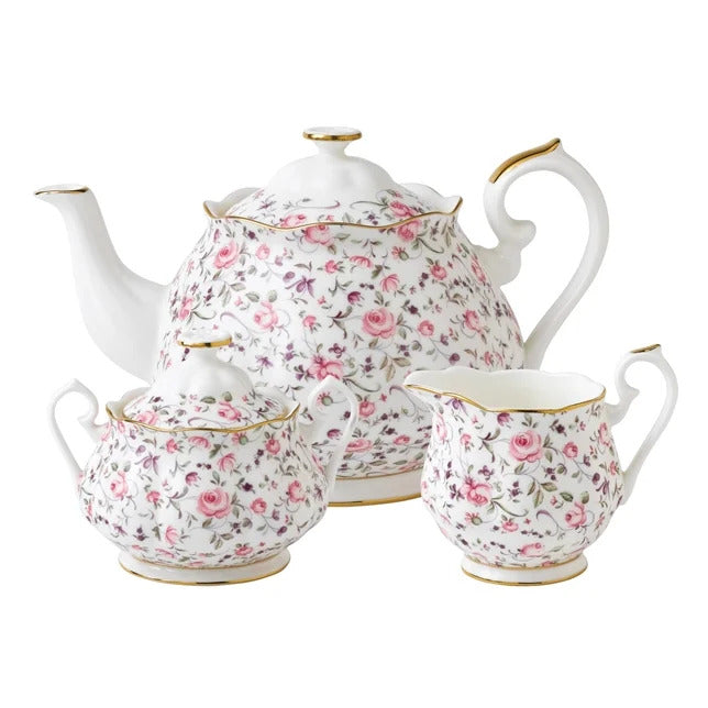 Royal Albert Rose Confetti 3 Piece Tea Set