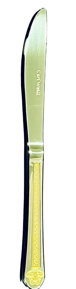 Flatware 78 Piece Set 18/10 Stainless Steel Versalion Gold from Carl Weill, Service for 12 people include 12 serving piece set