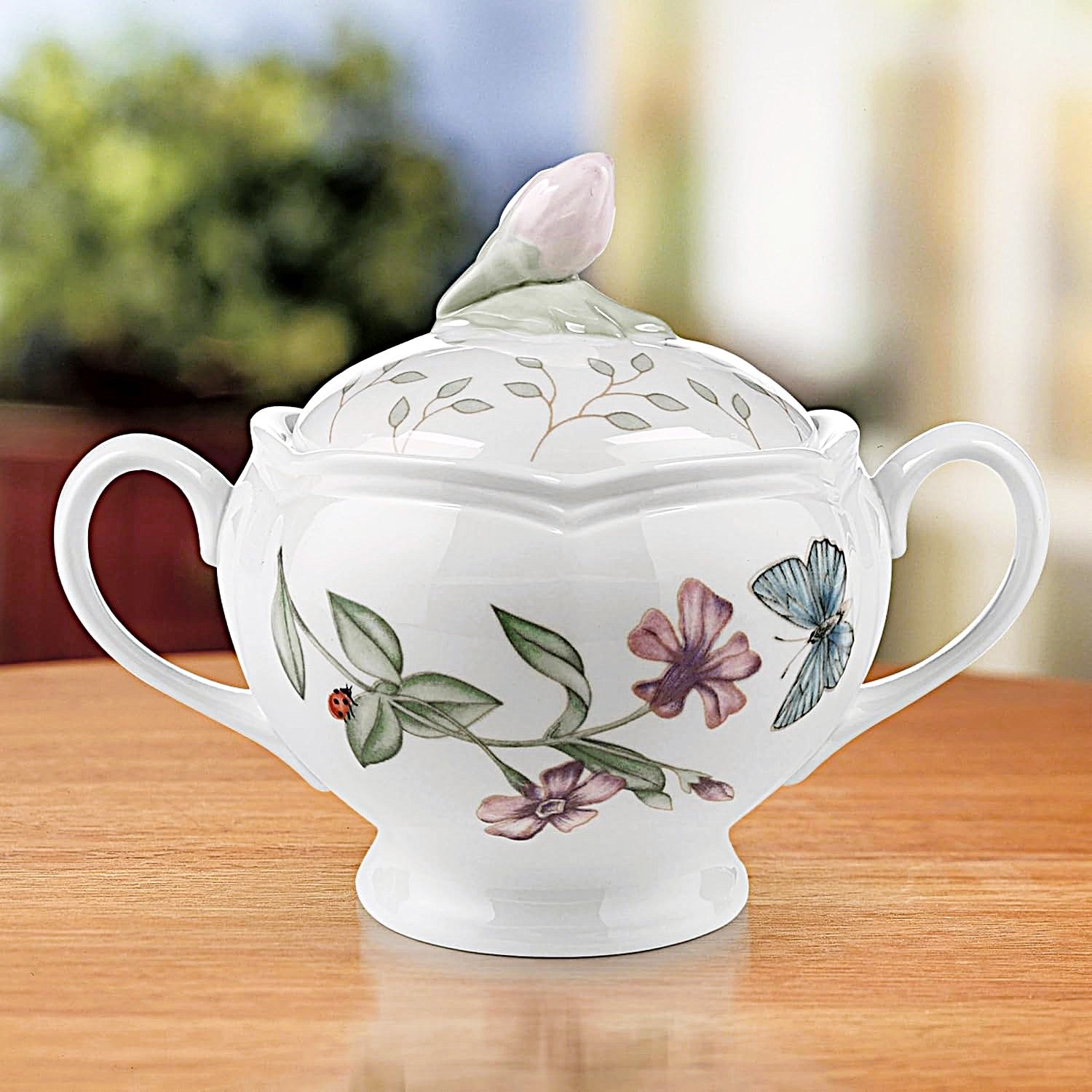 Lenox Butterfly Meadow Sugar Bowl and Cover