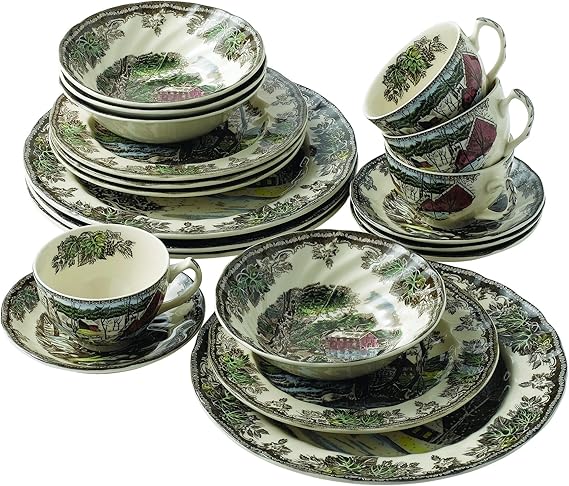 Johnson Brothers Friendly Village 20-Piece Dinnerware Set, Multicolor, 10.5