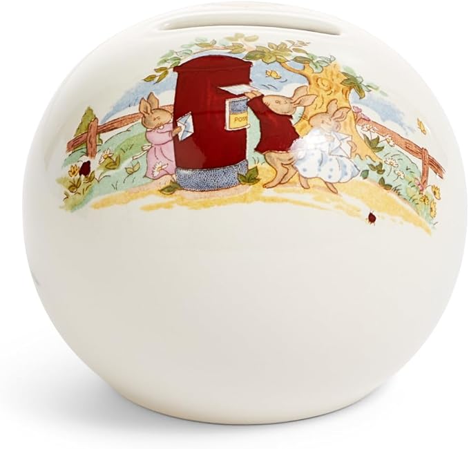 Royal Doulton Bunnykins Money Ball, Assorted Motif 3.75"diameter X 3.5"tall  Bone china,