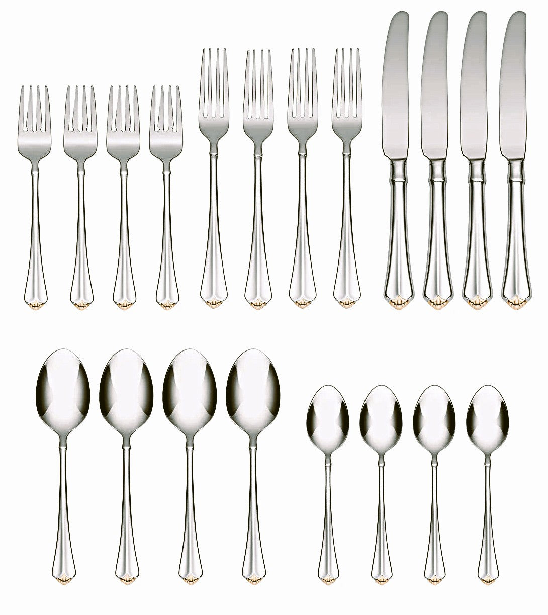 Oneida Golden Juilliard gold 20-Piece Flatware Set, Service for 4