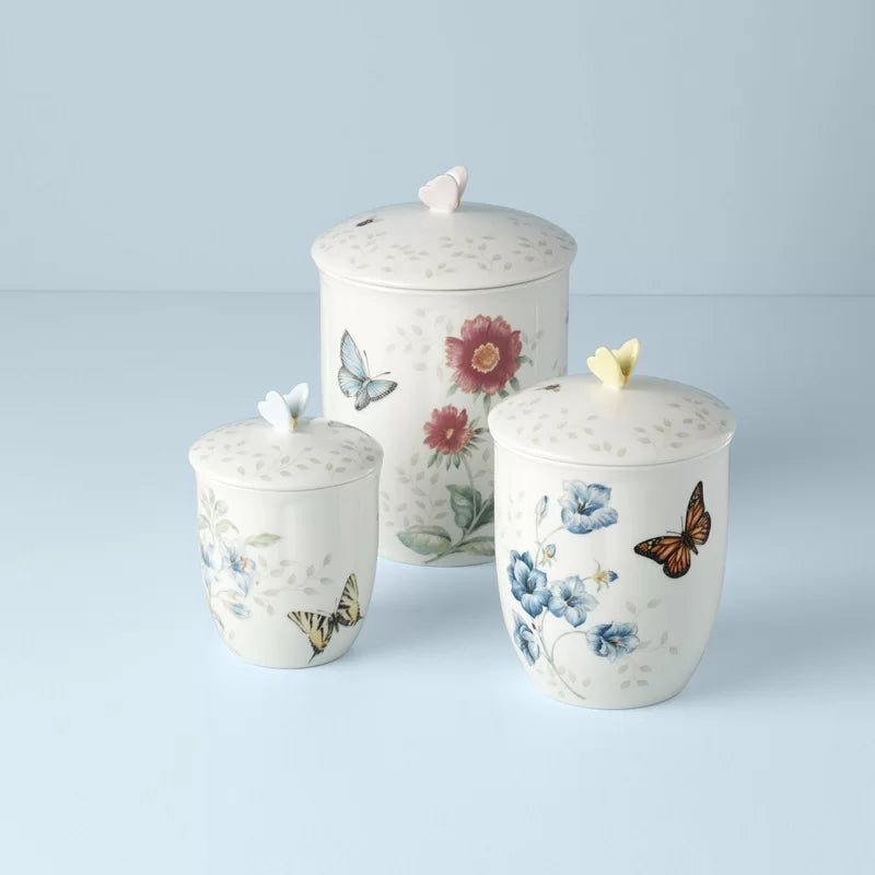 Lenox Butterfly Meadow 3 Piece Canister Set