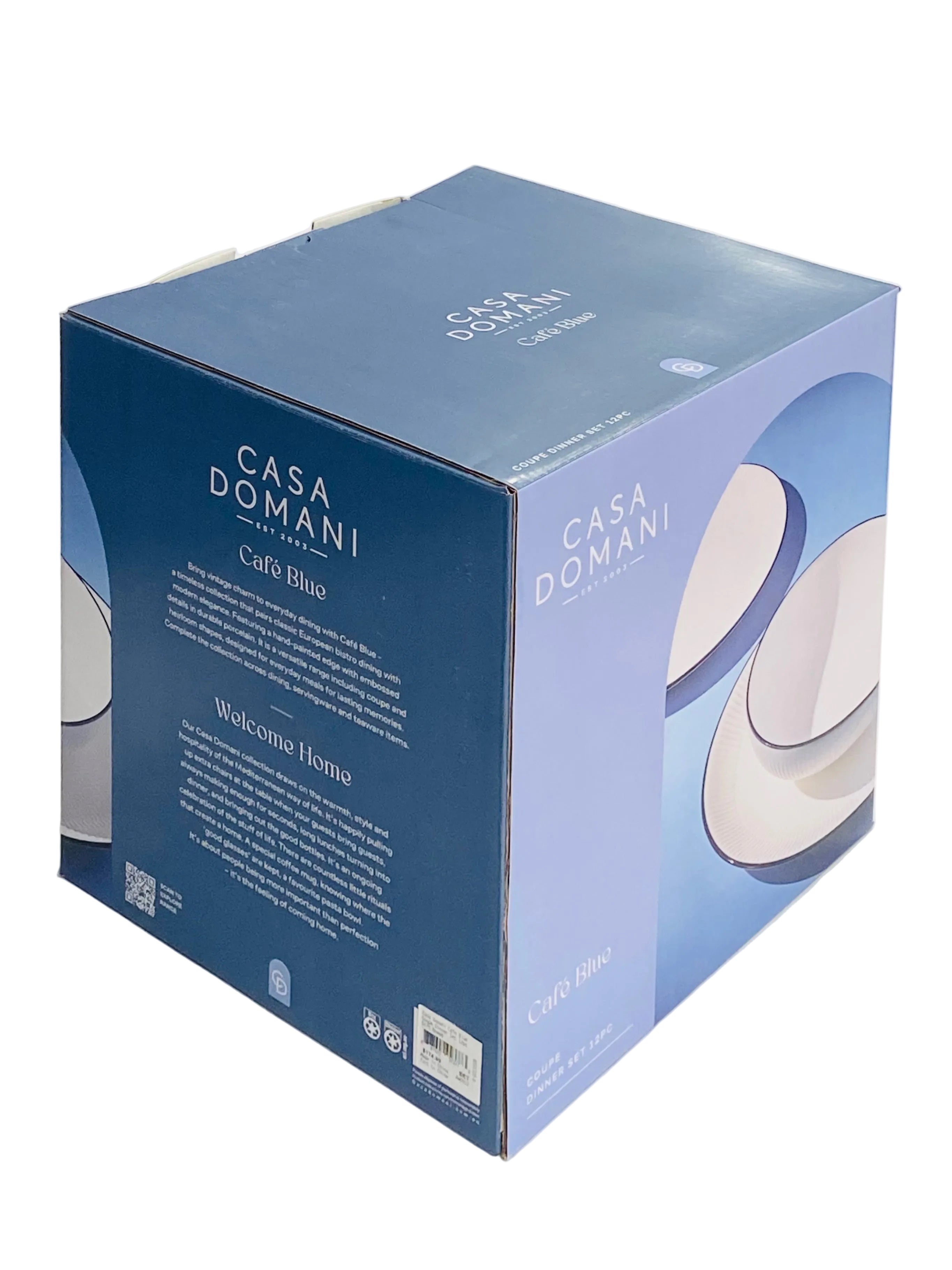 Cafe Blue Dinnerware 12 piece set Porcelain by Casa Domani