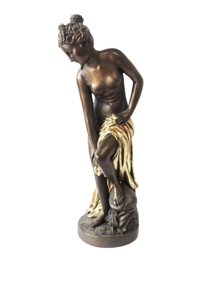 Fair Lady Statue 12″tall Ceramic Bronze Color figurine