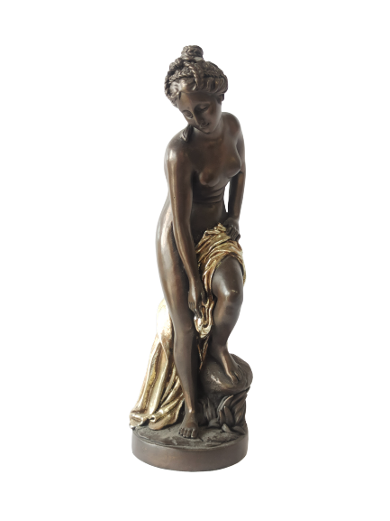 Fair Lady Statue 12″tall Ceramic Bronze Color figurine