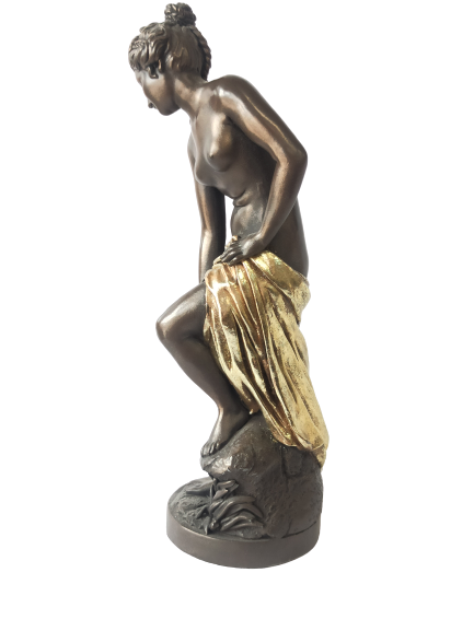 Fair Lady Statue 12″tall Ceramic Bronze Color figurine