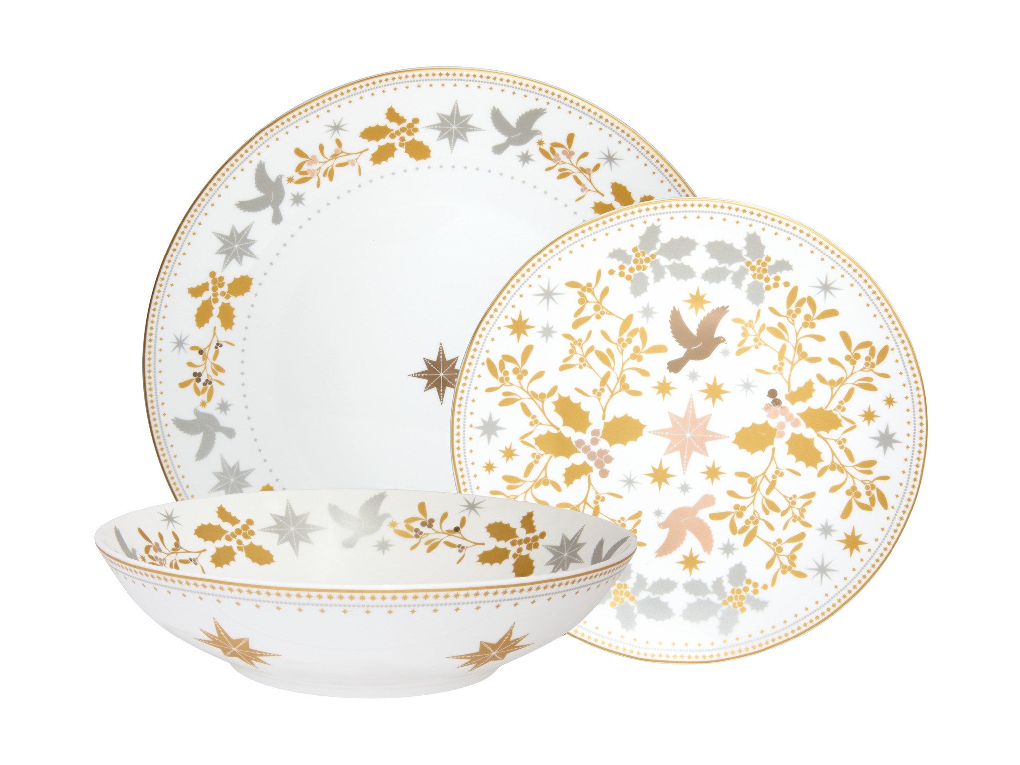 White Christmas 12 piece Dinnerware Set by Maxwell & Williams holiday White Porcelain