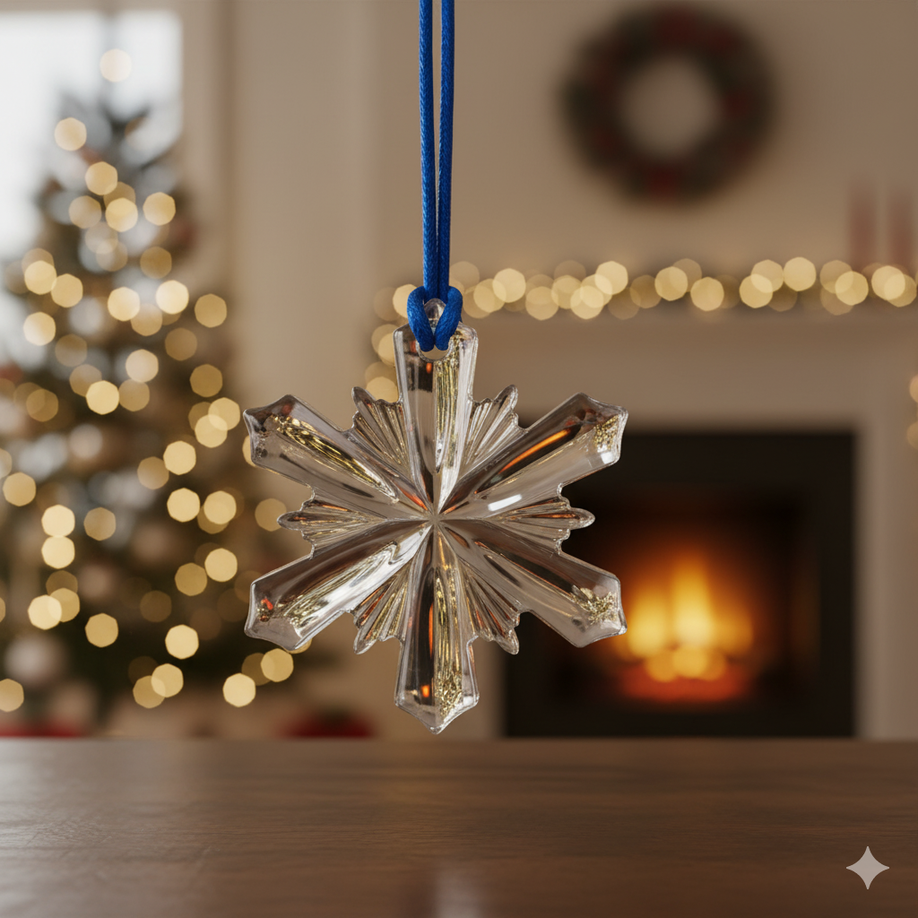Waterford Snowflake Crystal Ornament 2.5"round X .4"thick