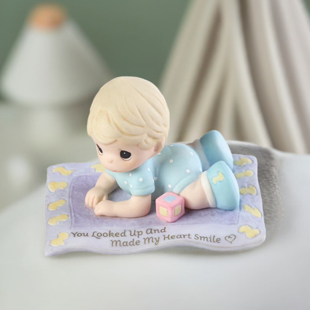 Precious Moments Baby 'You Looked Up And Made My Heart Smile' Figurine Bisque
