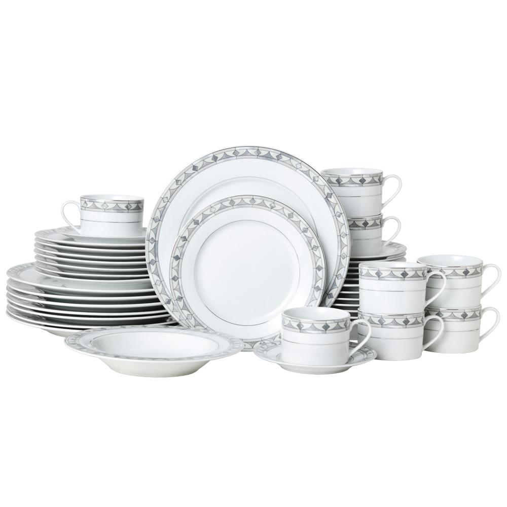 Mikasa Chadwick Grey 40 Piece Dinner set service for 8 Porcelain - Royal Gift