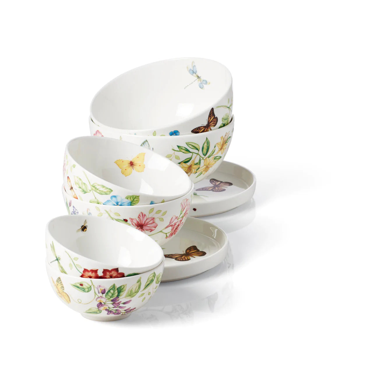 Lenox Butterfly Meadow Nesting Bowl 8 Piece Set - Royal Gift