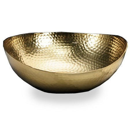 Bowl Brass Hammered 12.5"wide X 12"deep X 5.3"high