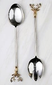 2 Piece Salad Serving Set Deer Stainless Steel 13"long