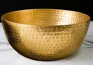 Bowl Brass Hammered finish 14"diameter X 7"high