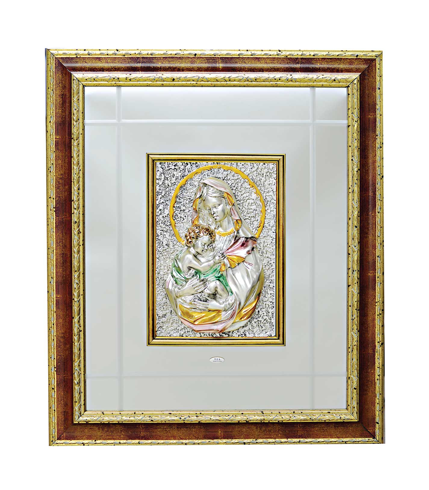 Madonna Ferruzzi Silver Plated Mirror Frame 26" x 21" - Royal Gift