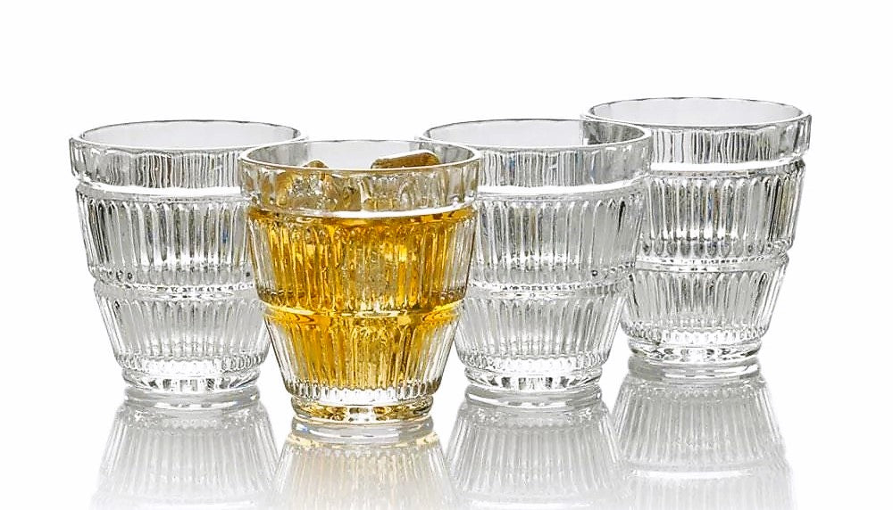 Mikasa 4 Double Old Fashioned Glasses Fine Crystal Carroll Gate collection