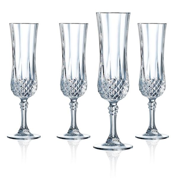 Longchamp Flutes set of 4 Stemware, 4.5-OZ from Eclat France - Royal Gift