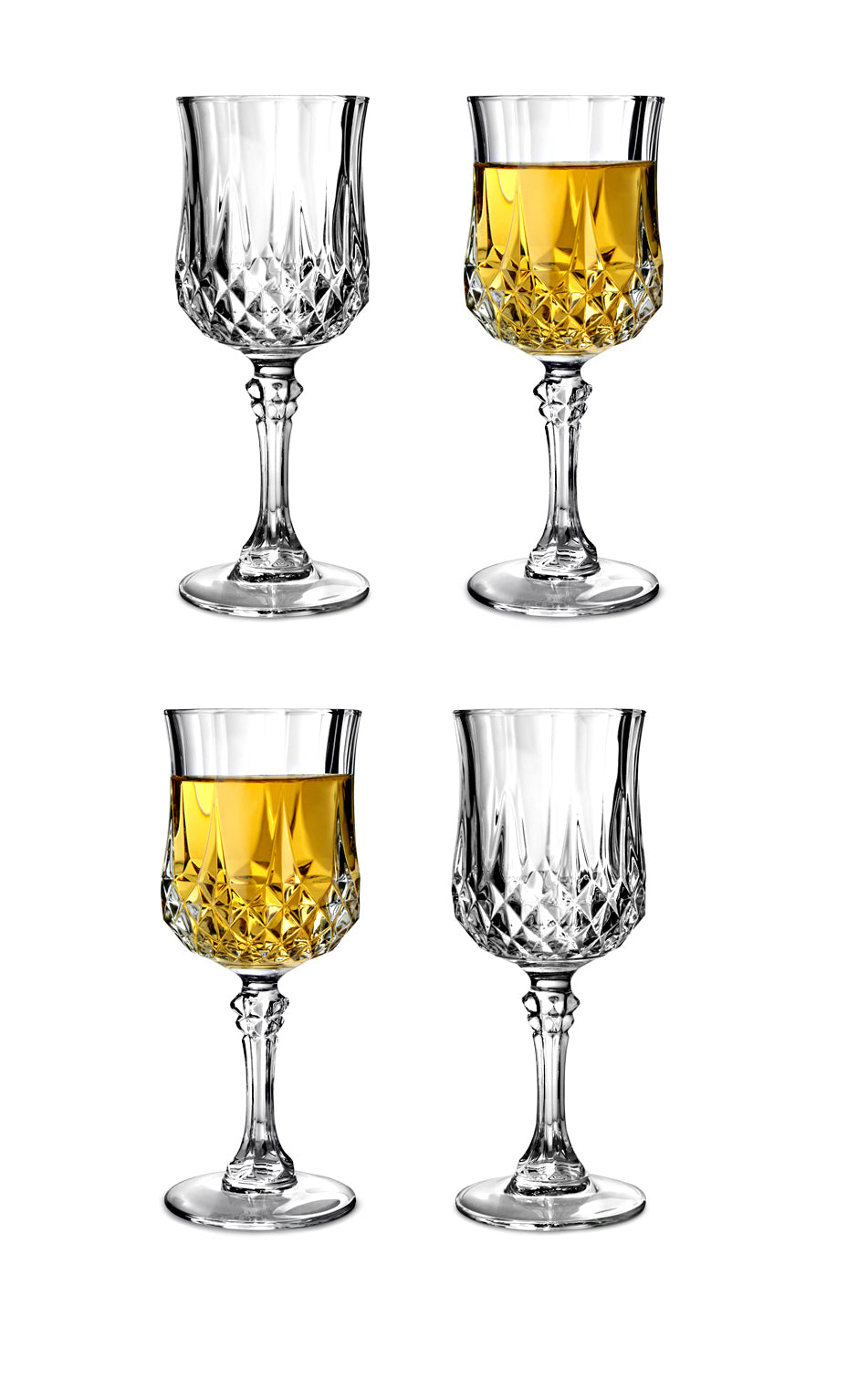 Longchamp Goblet Set of 4 by Eclat Cristal D'Arques , Made in France 8-1/4-OZ - Royal Gift