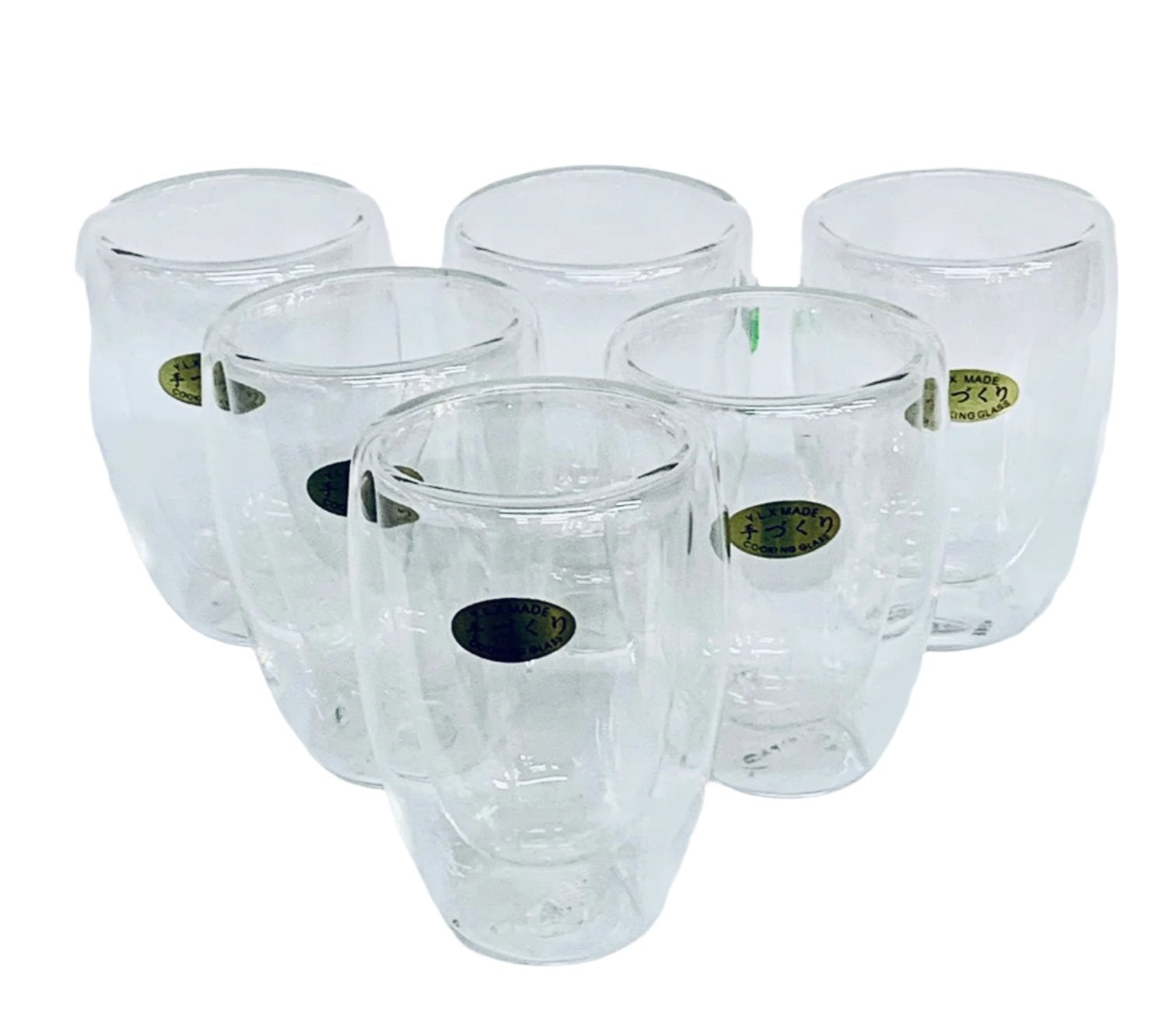 6 GLASS Double Wall Vacuum 80ML - 2.75" X 3.75" - Royal Gift