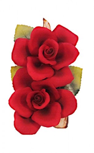 Capodimonte Roses (Red) Porcelain Flower Hand Made in Italy - Royal Gift