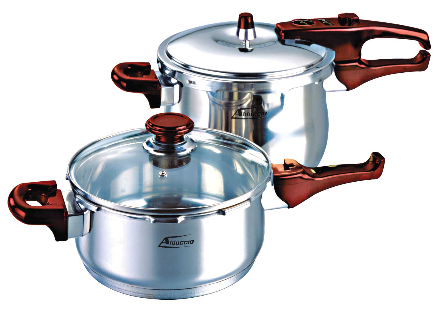Pressure Cooker Deluxe Set of 2  6litre & 4litre Pots 18/10Stainless Steel - Royal Gift