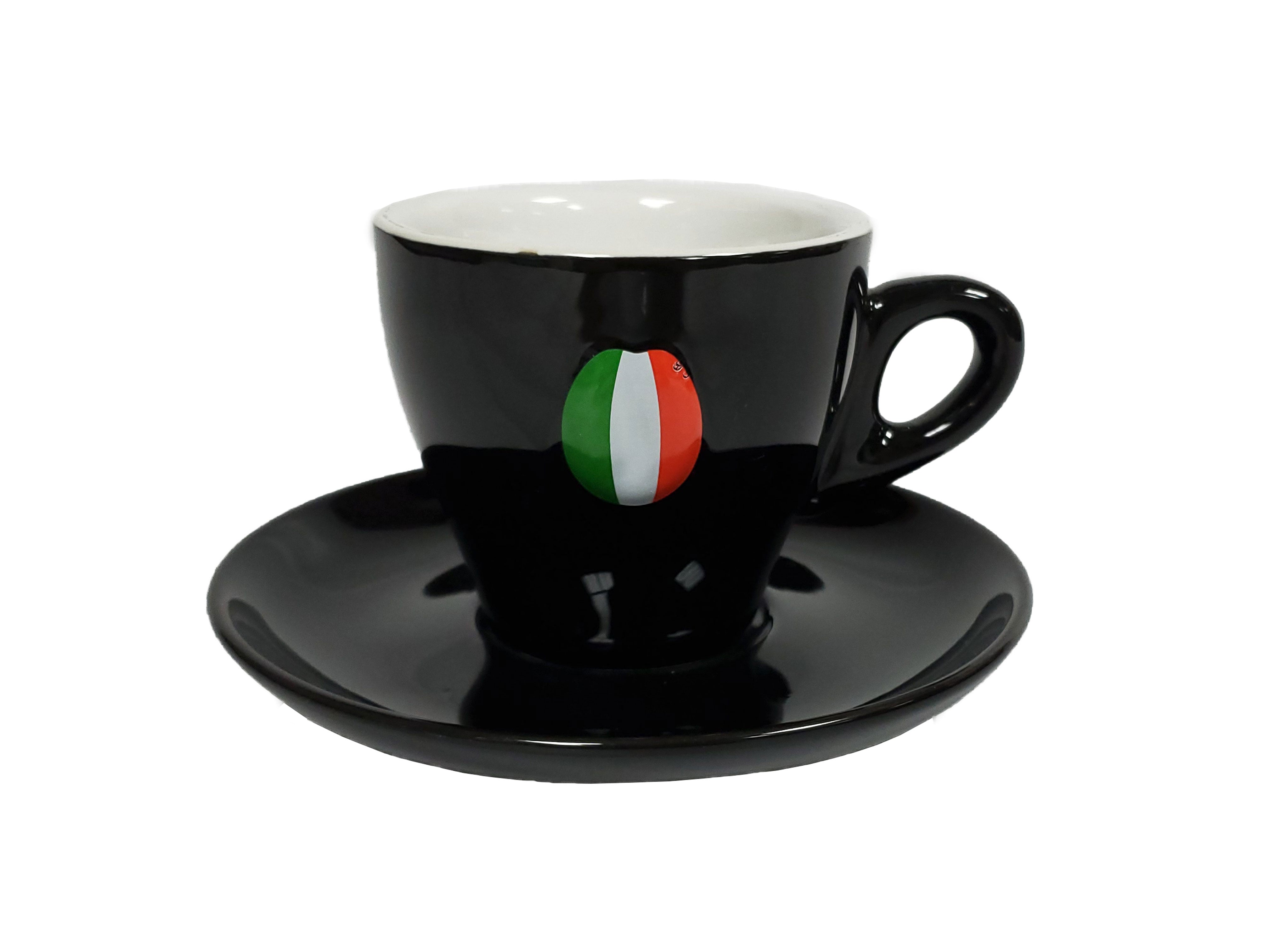 Cappuccino 6-Cup & 6-Saucer Set Italia Porcelain Sara Italian Bean - Royal Gift