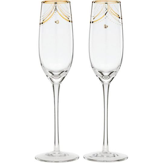 Lenox Mickey Disney Toasting Flutes Pair 3"diameter X 10.5"tall - Royal Gift