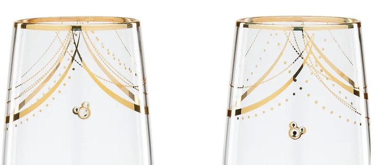 Lenox Mickey Disney Toasting Flutes Pair 3"diameter X 10.5"tall - Royal Gift
