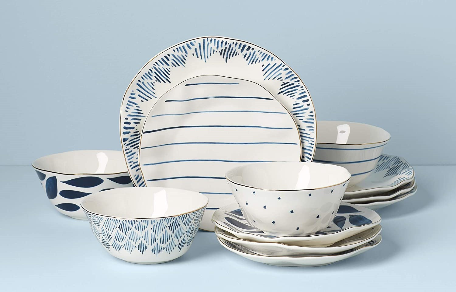 Lenox blue bay 12 piece dinnerware - Royal Gift
