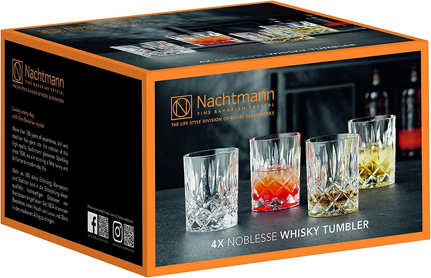 Nachtmann Noblesse Whisky Glass, Set of 4 Crystal tumblers - Royal Gift