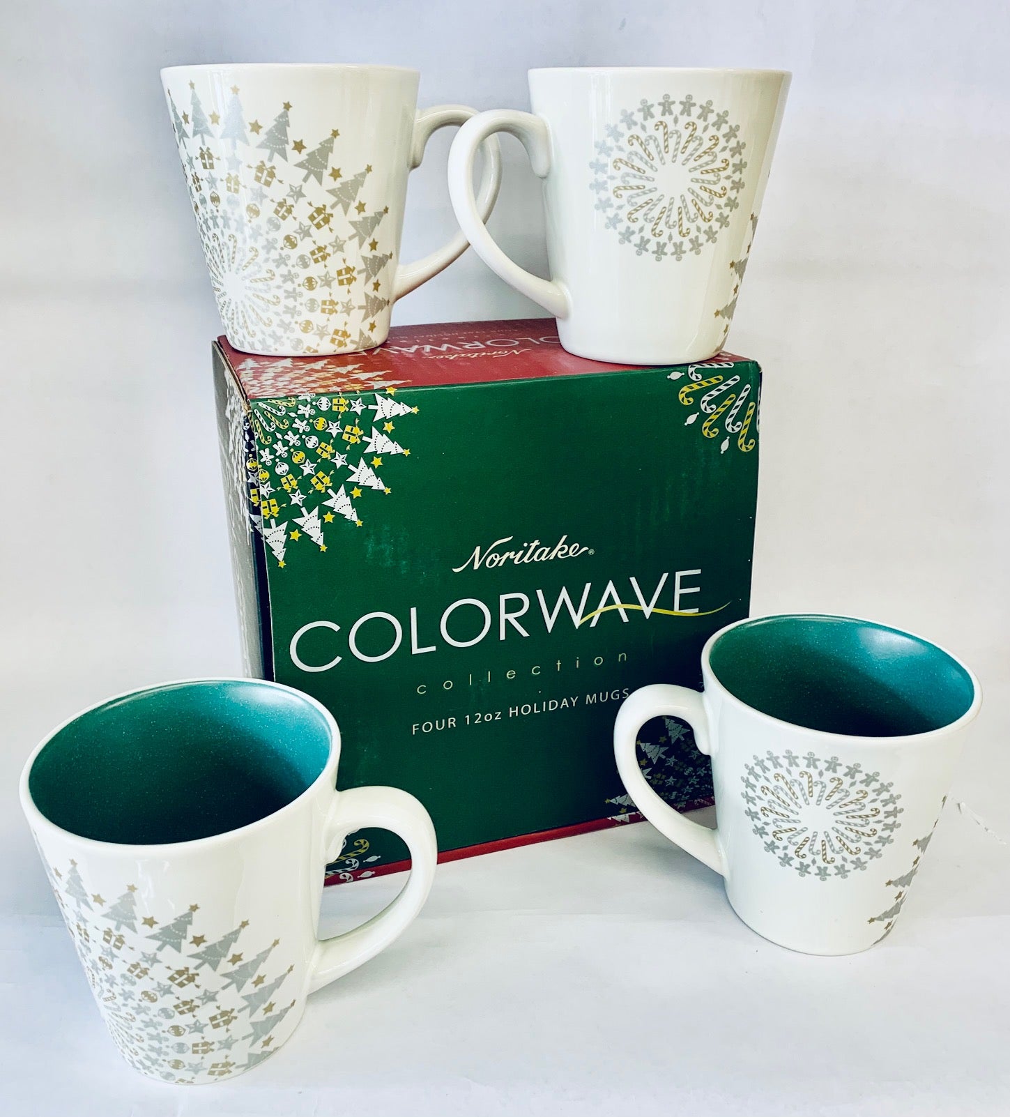 Noritake Porcelain Mugs - Set of 4 , Colorwave collection - Royal Gift