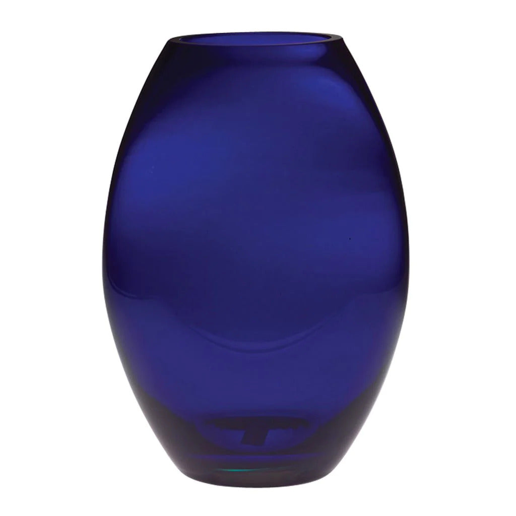 Cobalt Blue Crystal Vase 12"tall X 8.5"diameter Barski Crystal collection