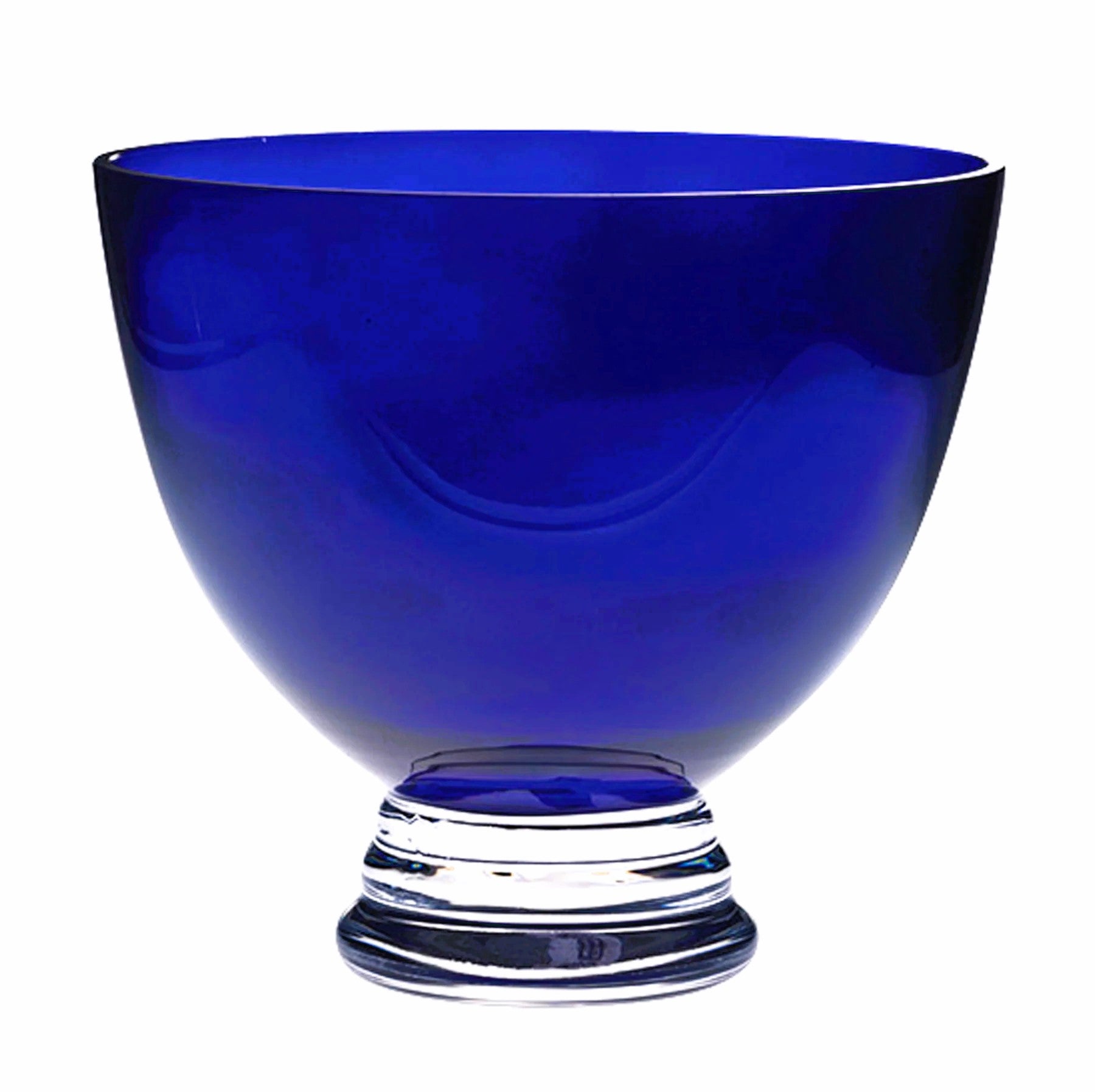 Cobalt Blue Crystal Bowl 11"diameter X 9.3"high Barski Crystal collection