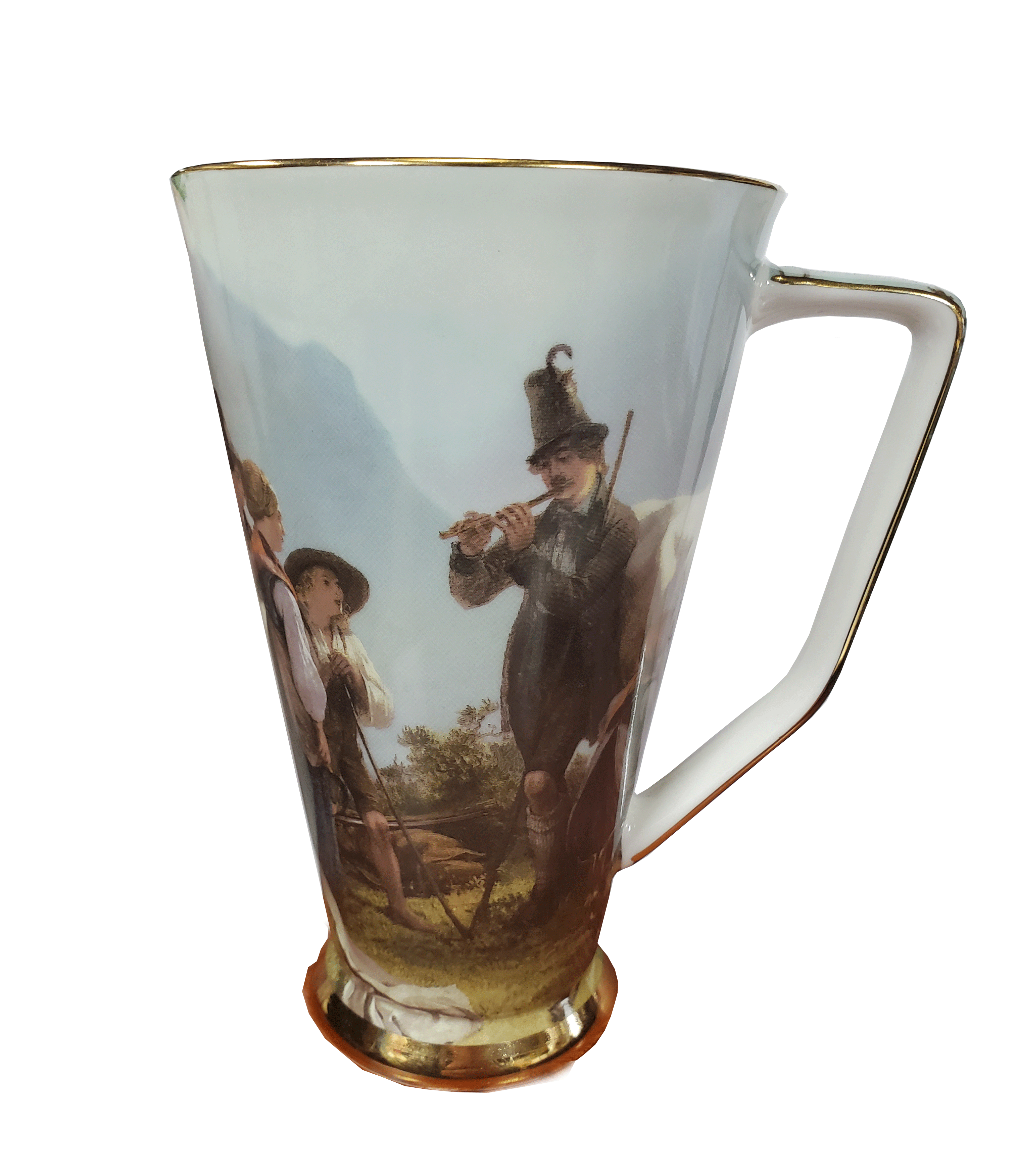 Mug Tall Bone China Shepherd Victorian Style. - Royal Gift