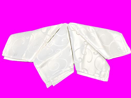 Napkins Jacquard White 4 Piece Set 18" x 18" - Royal Gift