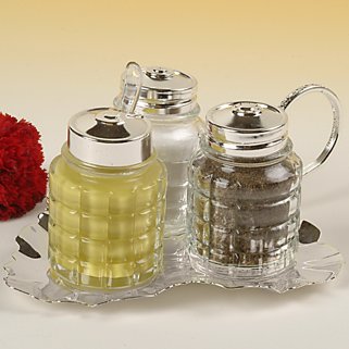 Queen Anne Cruet Leaf 3-Piece Set - Royal Gift